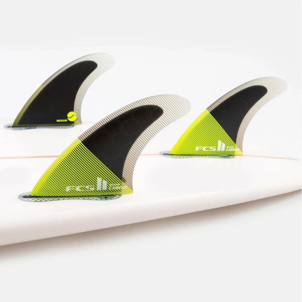 AILERONS SURF FCS II CARVER PC MEDIUM ACID/BLACK SET DE 3 3 AILERONS SURF FCS II CARVER PC MEDIUM ACID/BLACK SET DE 3
